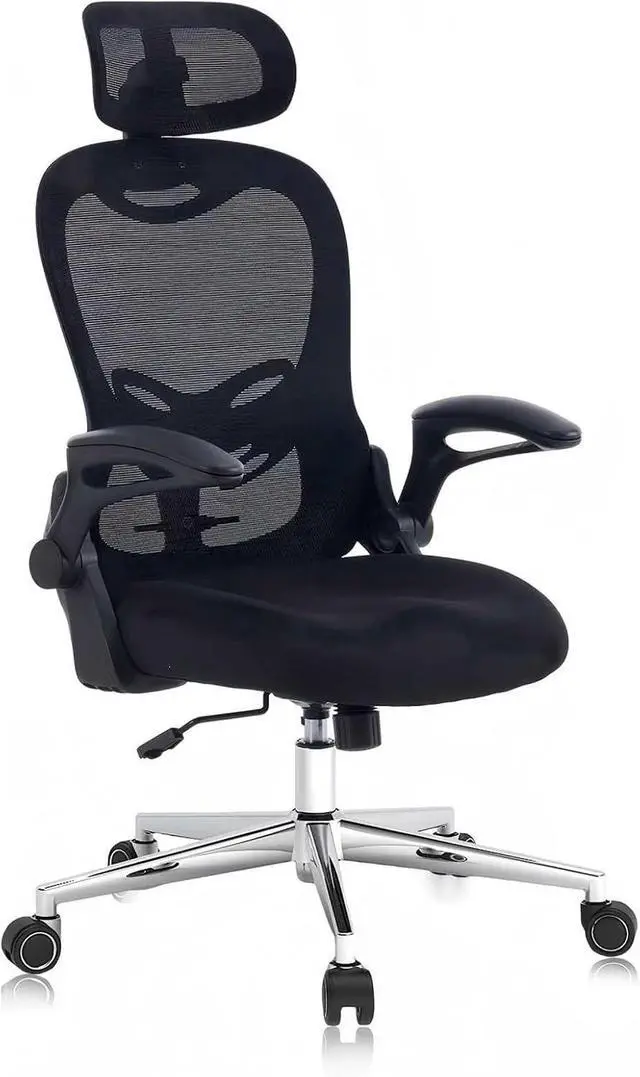 Main image of Office Chair,Home Desk Office Chair for Comfortable Home Office and Study, High Back Mesh Computer Chair with Adjustable Lumbar Support, Headrest and Armrests (Black, 4007)