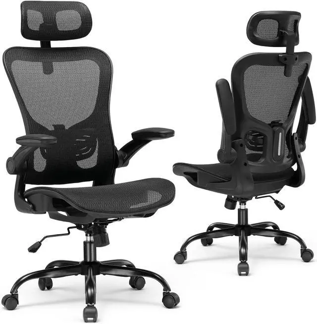 Main image of Office Chair, Home Ergonomic Desk Chair with High Back Mesh, Mesh Office Computer Desk Chairs with Adjustable Lumbar Support, Rolling Work Swivel Task Chairs with 3D Armrests and Headrest