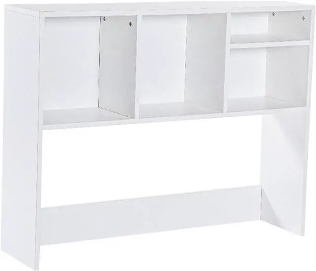 Main image of Lotus Desktop Bookshelf Organizer, Space Saving Bookshelf for Desktop with Multiple Cubby Spaces, Engineered Wood, 37" W, White
