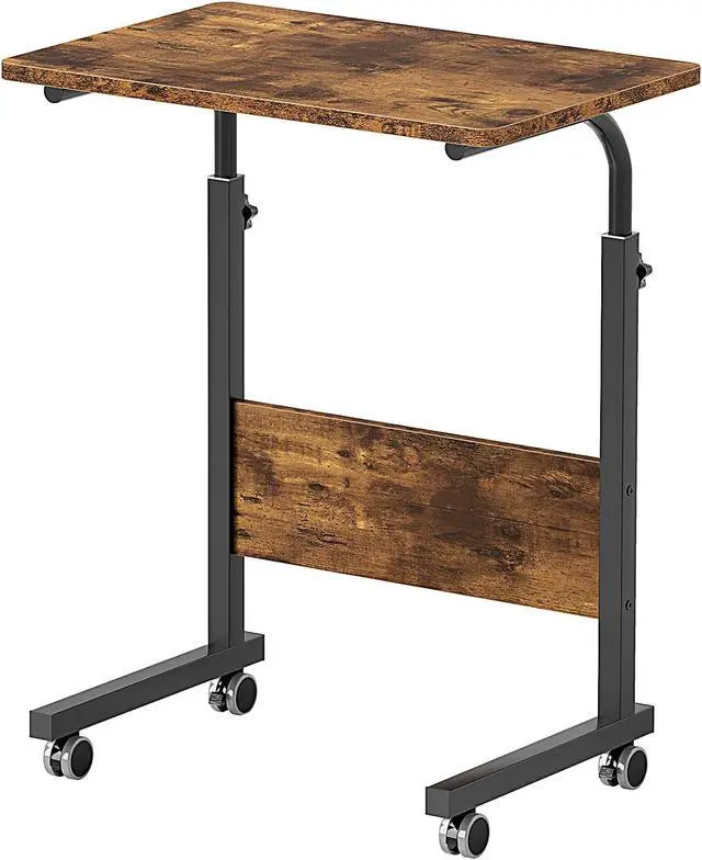 Alt view image 7 of 7 - 23.6 inches Adjustable Mobile Bed Table Portable Laptop Computer Stand Desks Cart Tray, Vintage Brown