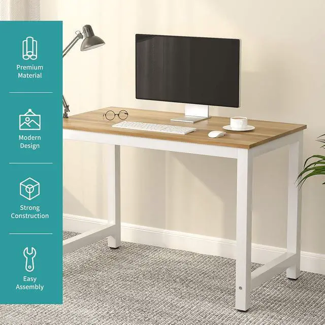 Alt view image 5 of 7 - 43Large MDF Computer Office Desk PC Laptop Table Study Work-Station Home Office Furniture Wood