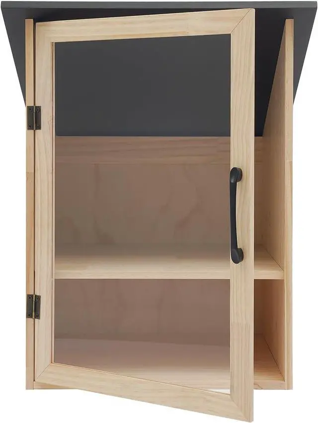 Alt view image 5 of 7 - Pine Wood Small Library Box, 2 Tier Wooden Cabin Bookcase for Sharing Books Mini Library Exchange Books Cabinet Storage with Door for Home School Community Neighborhoods (Single Door)