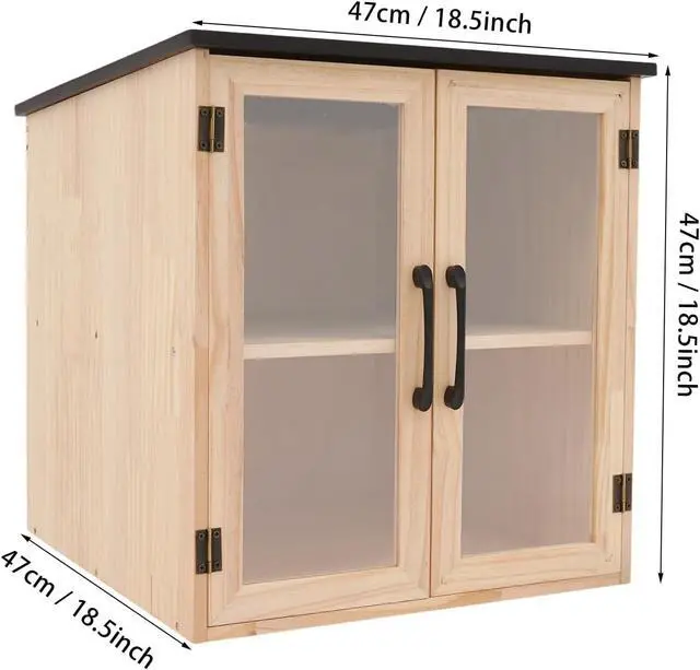 Alt view image 3 of 7 - Pine Wood Small Library Box, 2 Tier Wooden Cabin Bookcase for Sharing Books Mini Library Exchange Books Cabinet Storage with Doors for Home School Community Neighborhoods (Double Door)