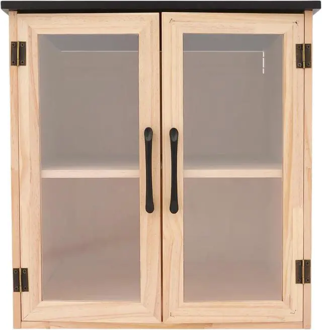 Alt view image 5 of 7 - Pine Wood Small Library Box, 2 Tier Wooden Cabin Bookcase for Sharing Books Mini Library Exchange Books Cabinet Storage with Doors for Home School Community Neighborhoods (Double Door)