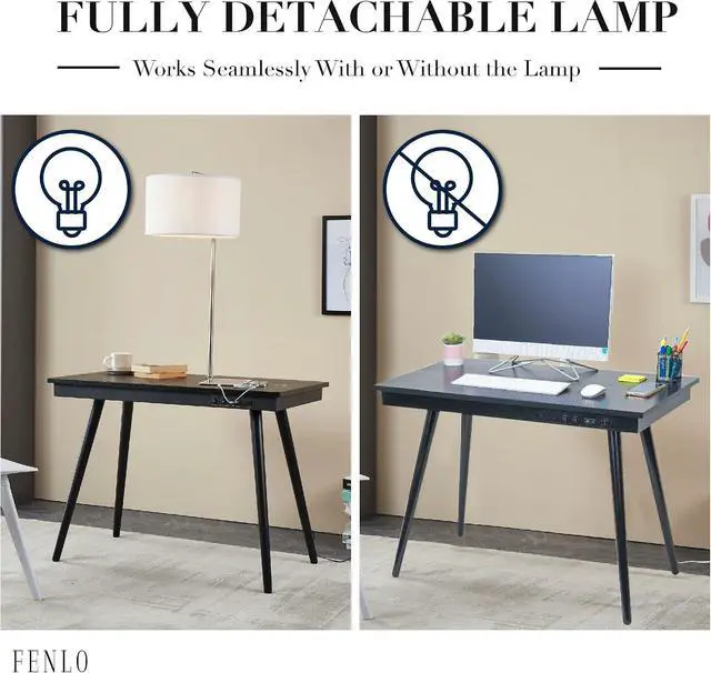 Alt view image 5 of 7 - Future - 39' Modern Desk with USB-C & Qi Wireless Charging Station