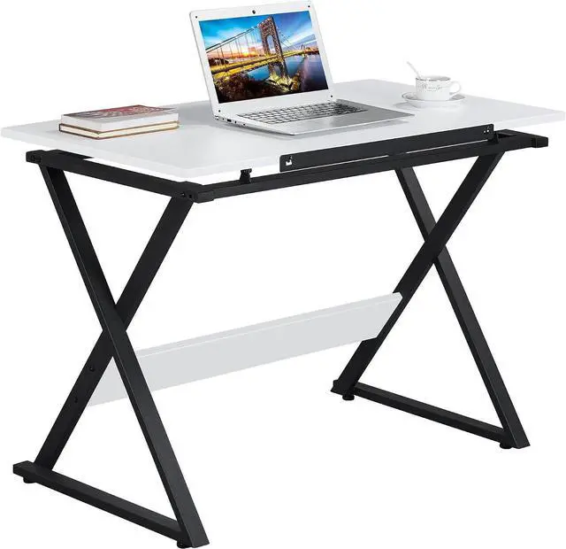 Main image of Height Adjustable Drawing Table Drafting Table up to 30 Degrees, Art Tilting Tabletop Workstation for Artists, Home Furniture Art Desk for Writing/Studying/Reading, White