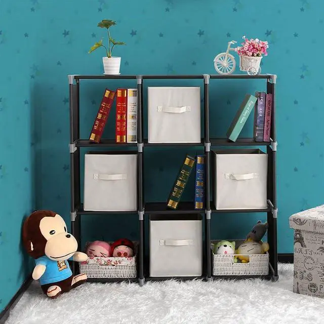 Alt view image 2 of 6 - 9 Cube Storage Organizer, DIY Storage Shelf and Cube Bookcase for Home, Living Room, Bedroom (9cube/Black)