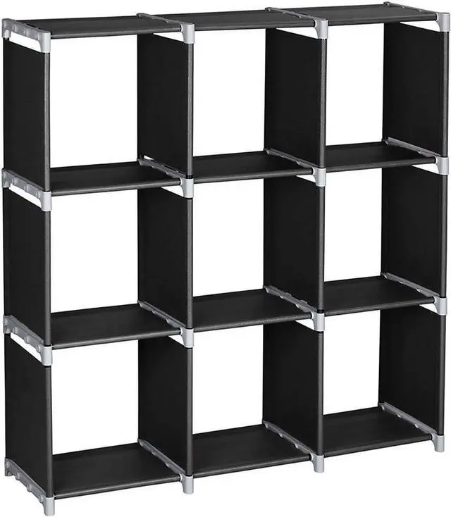 Main image of 9 Cube Storage Organizer, DIY Storage Shelf and Cube Bookcase for Home, Living Room, Bedroom (9cube/Black)