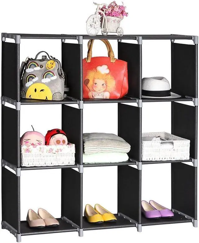 Alt view image 4 of 6 - 9 Cube Storage Organizer, DIY Storage Shelf and Cube Bookcase for Home, Living Room, Bedroom (9cube/Black)