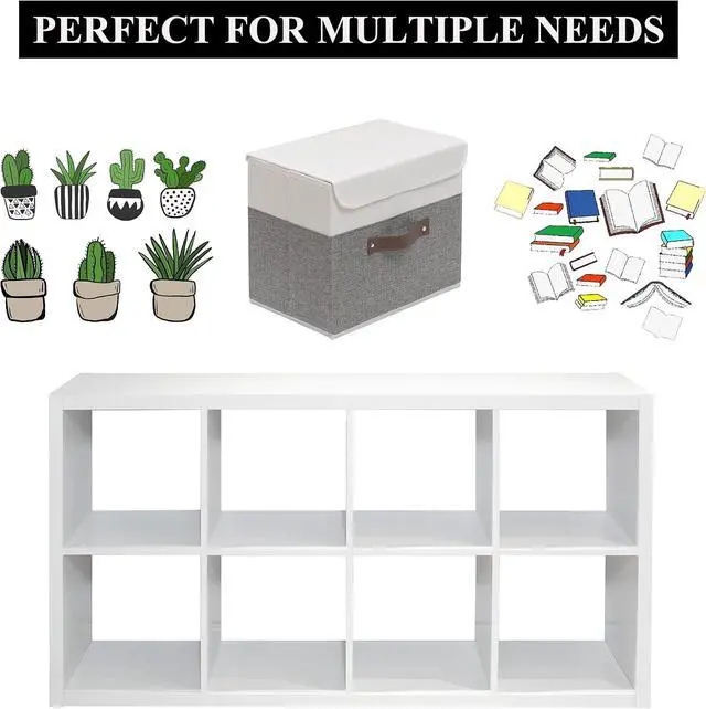 Alt view image 4 of 7 - 8-Cube Book Shelf, White Cubby Storage Organizer, Open Bookcase Cabinet Storage Shelves for Classroom Sturdy Room Kid's Playroom, Reading Nook