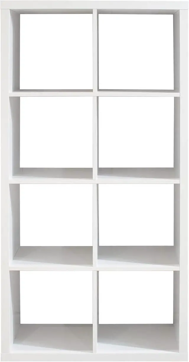 Alt view image 6 of 7 - 8-Cube Book Shelf, White Cubby Storage Organizer, Open Bookcase Cabinet Storage Shelves for Classroom Sturdy Room Kid's Playroom, Reading Nook