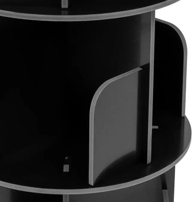 Alt view image 7 of 7 - Rotating Bookshelf, 3 Tiers Rotating Book Shelf, 360° Display Corner Spinning Bookcase, Floor Standing Storage Rack for Bedroom, Living Room, Study Room, Black (3-Tiers)