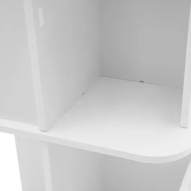Alt view image 7 of 7 - Rotating Bookshelf 2 Tier Standing Bookcase Square Floor Standing 360° View Stackable Storage Display Book Rack Wooden Shelf for Bedroom Living Room Office Corner Bookcase (2-Tier, White)