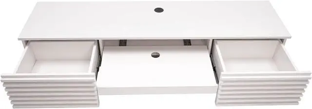 Alt view image 4 of 7 - Wall Mounted Desk 60x15.5x9.5 Inch, Wall Mount Office Desk with Pull Out Drawer, Wall Organizer Table, Max. Load Bearing 120lbs (White)