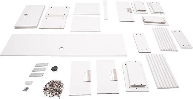 Alt view image 6 of 7 - Wall Mounted Desk 60x15.5x9.5 Inch, Wall Mount Office Desk with Pull Out Drawer, Wall Organizer Table, Max. Load Bearing 120lbs (White)