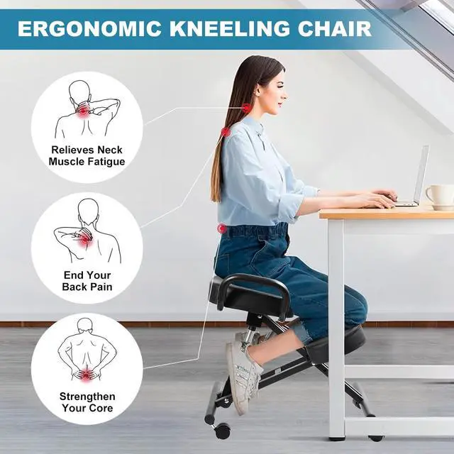 Alt view image 3 of 8 - Ergonomic Kneeling Chair, Kneeling Desk Chair,Ergonomic Postures Chairs Knee Stool Kneeling Chairs for Home and Offices-Postures Correction Stool-Improve Your Postures(Without Backrest)