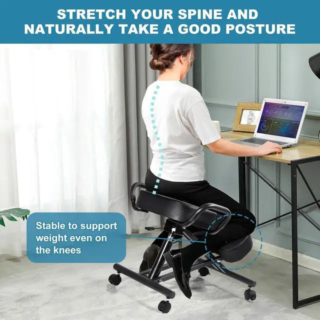 Alt view image 5 of 8 - Ergonomic Kneeling Chair, Kneeling Desk Chair,Ergonomic Postures Chairs Knee Stool Kneeling Chairs for Home and Offices-Postures Correction Stool-Improve Your Postures(Without Backrest)