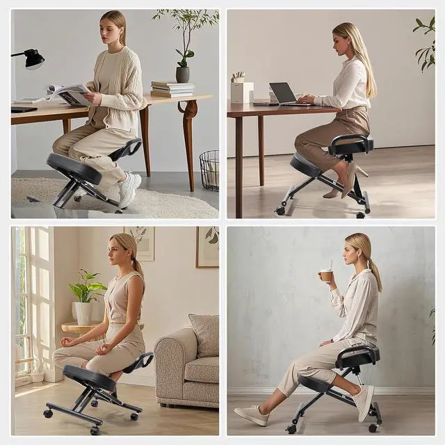 Alt view image 6 of 8 - Ergonomic Kneeling Chair, Kneeling Desk Chair,Ergonomic Postures Chairs Knee Stool Kneeling Chairs for Home and Offices-Postures Correction Stool-Improve Your Postures(Without Backrest)