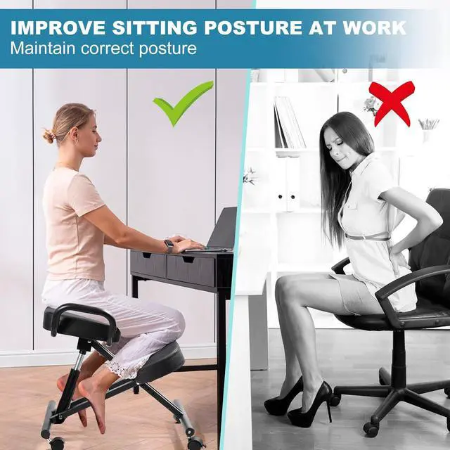 Alt view image 4 of 8 - Ergonomic Kneeling Chair, Kneeling Desk Chair,Ergonomic Postures Chairs Knee Stool Kneeling Chairs for Home and Offices-Postures Correction Stool-Improve Your Postures(Without Backrest)