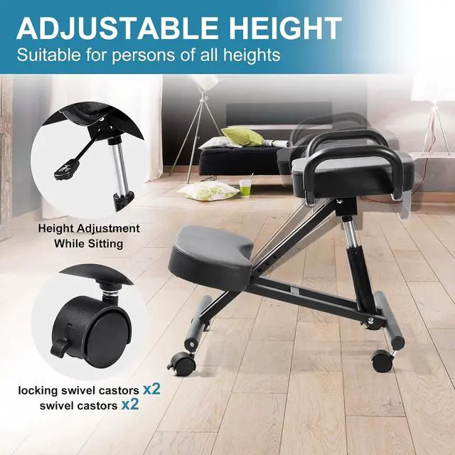 Alt view image 7 of 8 - Ergonomic Kneeling Chair, Kneeling Desk Chair,Ergonomic Postures Chairs Knee Stool Kneeling Chairs for Home and Offices-Postures Correction Stool-Improve Your Postures(Without Backrest)