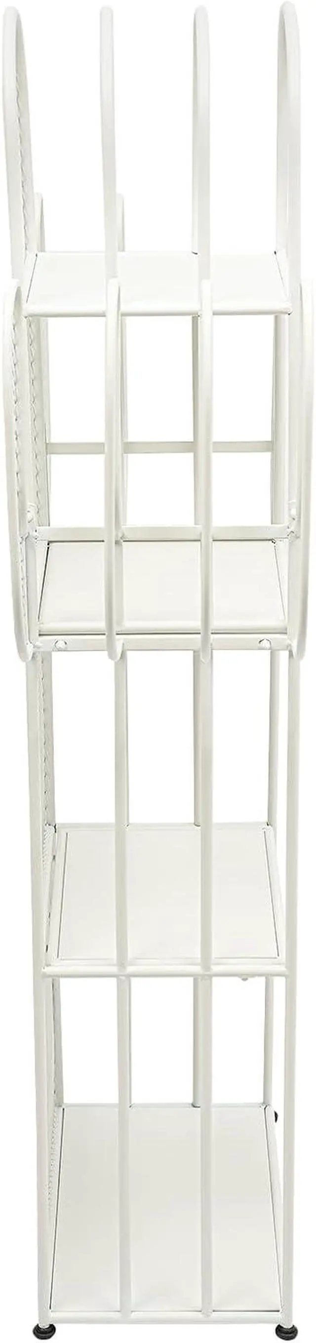 Alt view image 7 of 7 - Cactus Shape Bookshelf, 4 Tiers Freestanding Bookcase Metal Display Rack Storage Organizer Unit Ladder Bookshelves for Corner Bedroom Living Room Office White