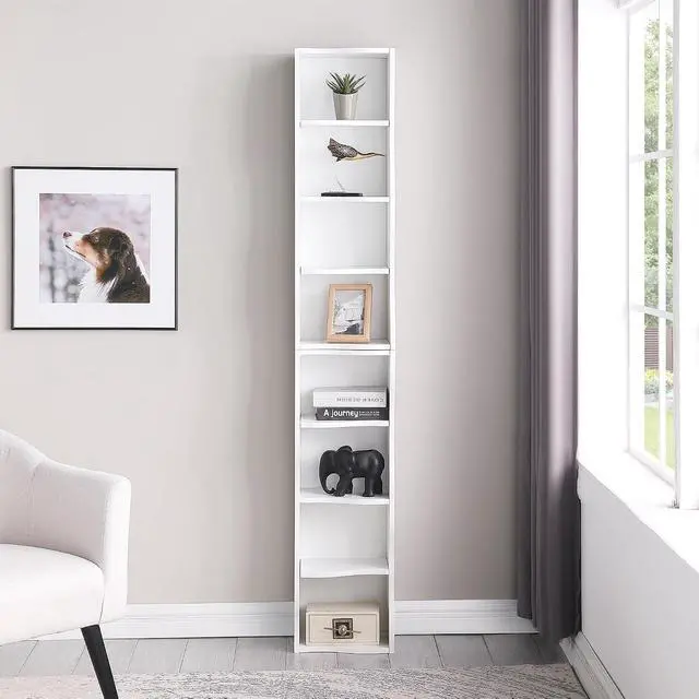 Alt view image 3 of 7 - 8-Tier Bookcase Cube Storage Organizer, Corner Bookshelf with Adjustable Shelves, White