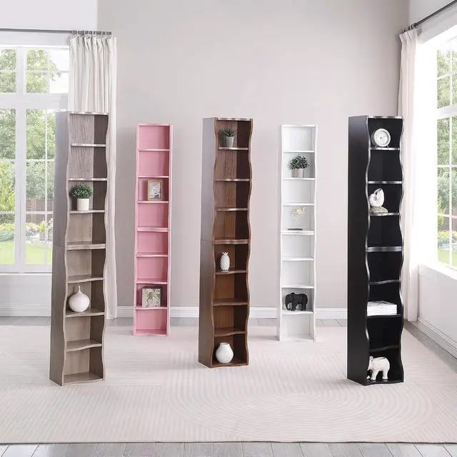 Alt view image 7 of 7 - 8-Tier Bookcase Cube Storage Organizer, Corner Bookshelf with Adjustable Shelves, White