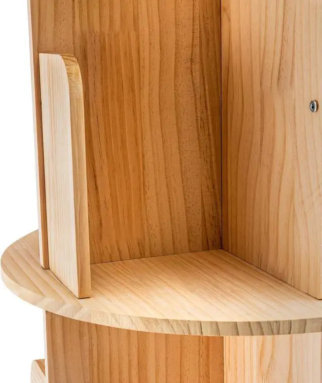 Alt view image 7 of 7 - 2 Tier Rotating Bookshelf - 360 Display Floor Standing Bookcase Storage Rack for Kids & Adults Spinning Bookshelf Tower Book Rack for Classroom Free Standing Wood Bookcases