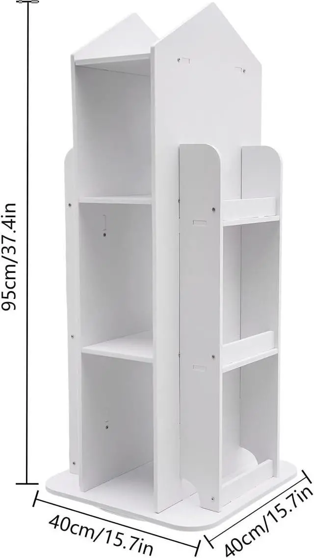 Alt view image 3 of 7 - Rotating Bookshelf, 360 Display Floor Standing Bookcase, Spinning Shelf Storage Rack, Multi-Functional Bookshelf Organizer, Freestanding Storage Organizer Holder for Kids & Adults