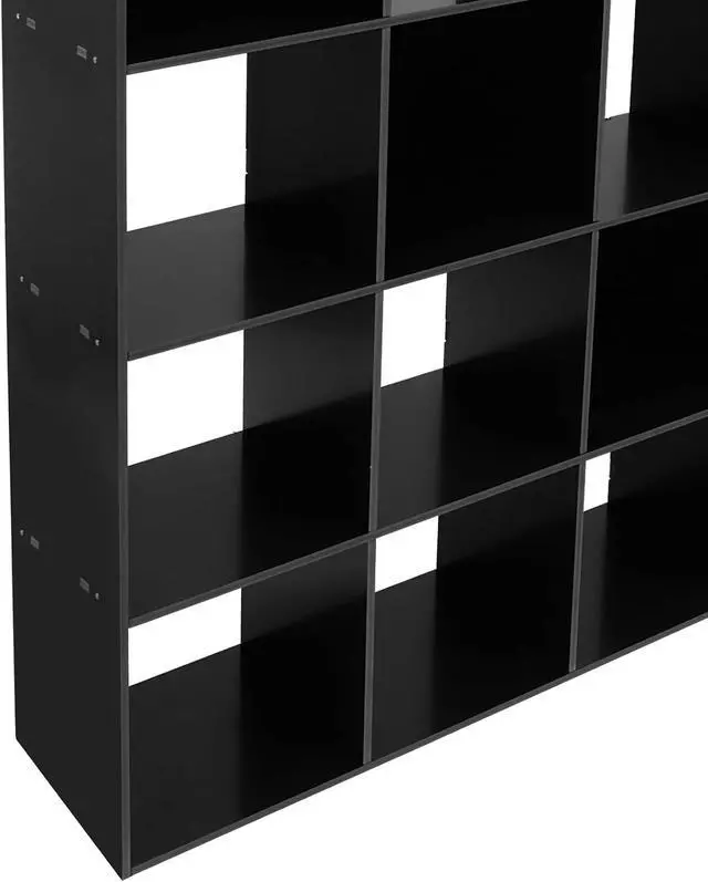 Alt view image 5 of 7 - 5-Tier Stepped Bookshelf Freestanding 15 Cubes Ladder Bookcase L Shaped Ladder Corner Open Bookshelf for Home & Office (Black, 15 Cubes)