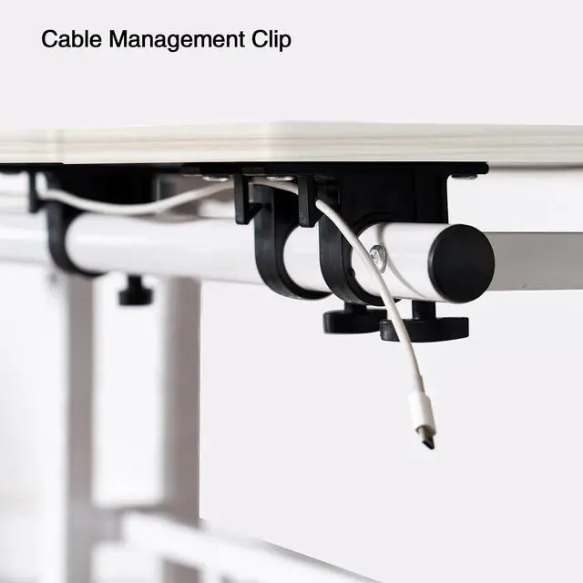 Alt view image 4 of 7 - Rolling Standing Desk, Height Adjustable Home Office Desk, Mobile Sit-Stand Laptop Desk with Hook and Cup Holder, Portable Desk with Wheels, Maple