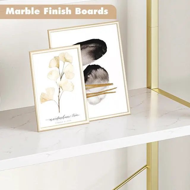 Alt view image 7 of 7 - Bookshelf Tall Bookcase Arched Standing Bookshelves Modern Display Racks 5 Tier Storage Rack Shelf Large Wood Book Shelf for Bedroom, Living Room, Home Office