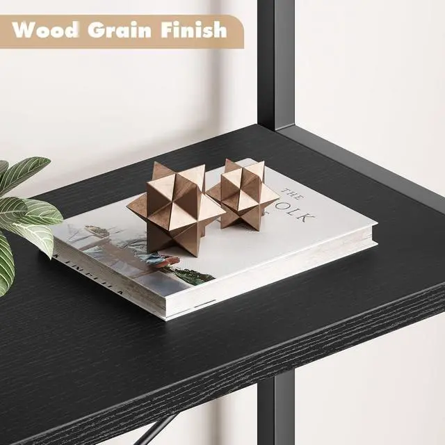 Alt view image 7 of 7 - Bookshelf Tall Bookcase Arched Standing Bookshelves Modern Display Racks 5 Tier Storage Rack Shelf Large Wood Book Shelf for Bedroom, Living Room, Home Office