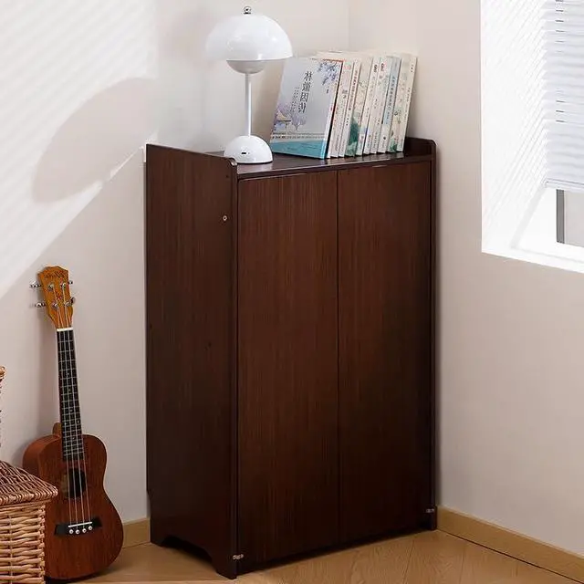Alt view image 2 of 7 - Bamboo Folding Desk, Mid Century Fold Out Table with Hidden Storage and Built-in Socket, Fold Out Table for Small Spaces,Home Office and Bedroom