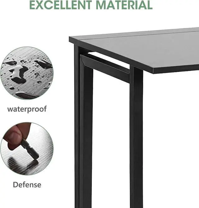 Alt view image 5 of 7 - 31.5" Folding Desk No-Assembly Small Computer Desk Home Office Desk Foldable Table, Laptop Table Desk, Sturdy Metal Work Desk for Small Space (31.5x17.8x28.7) (Black)