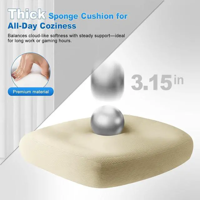 Alt view image 5 of 7 - Office Chair Ergonomic Desk Chair with Lumbar Support and Headrest, Thick Cushion Mesh Computer Chair with Armrest and Tilt Lock, High Back Home Office Desk Chairs for Men Women
