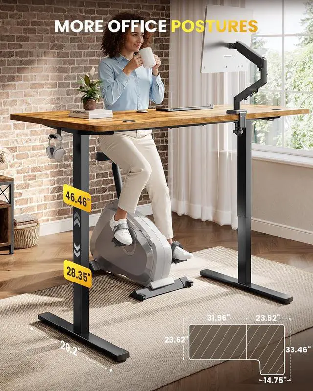 Alt view image 6 of 7 - L-Shaped Standing Desk - 55 Inch Adjustable Corner Desk, Electric Sit-Stand Computer Table with Memory Controller for Home Office