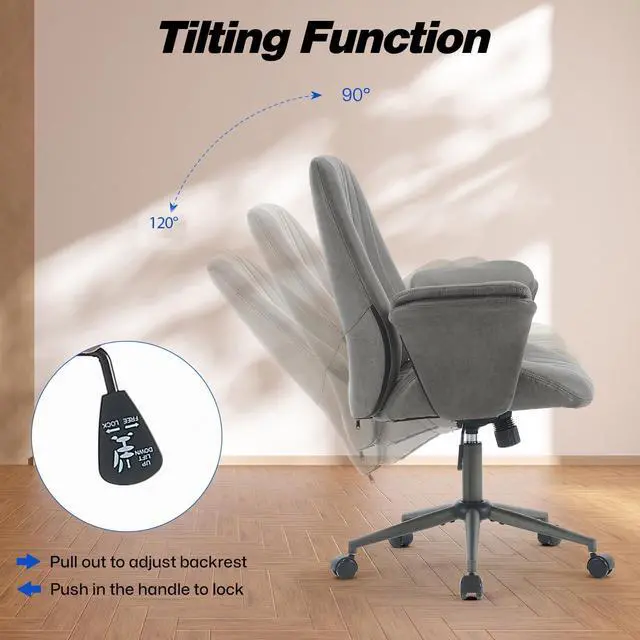 Alt view image 2 of 7 - Home Office Desk Chair Office Ergonomic Computer Chair with Lumbar Support Adjustable Height Rolling Swivel Executive Task Armrests Chair(Dark Grey)