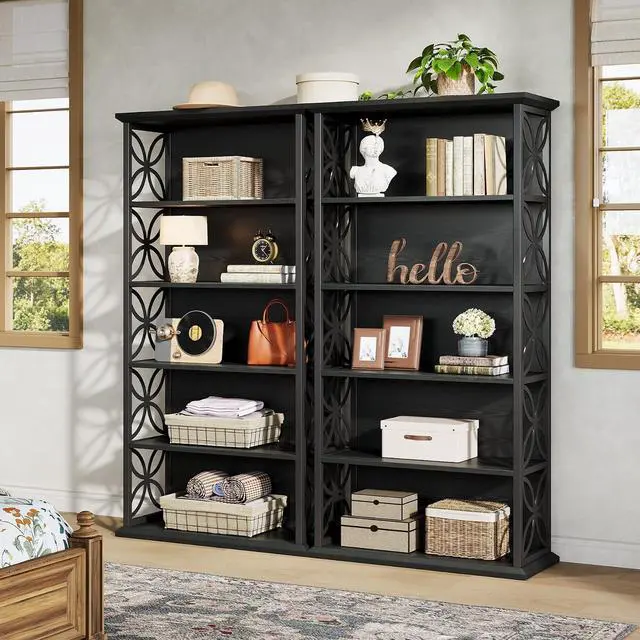 Alt view image 5 of 7 - 6-Tier Tall Bookshelf, 71" Industrial Bookcase with Metal Frame, Freestanding Open Storage Shelves for Home Office, Living Room, Bedroom