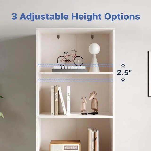 Alt view image 3 of 7 - Oak Bookshelf with Drawers, 63" Tall Book Shelf with Storage, 3 Shelf Bookcase with Adjustable Shelf, 3 Tier Modern Book Shelf, Open Shelves Bookcase, Unique Bookshelf Home Office, Oak