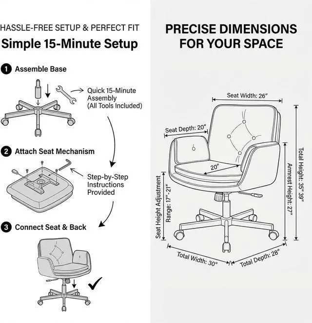 Alt view image 2 of 7 - Swivel Criss Cross Chair, Cross Legged Desk Chair for Home Office Comfortable Chair with Dirt-Proof (Black)