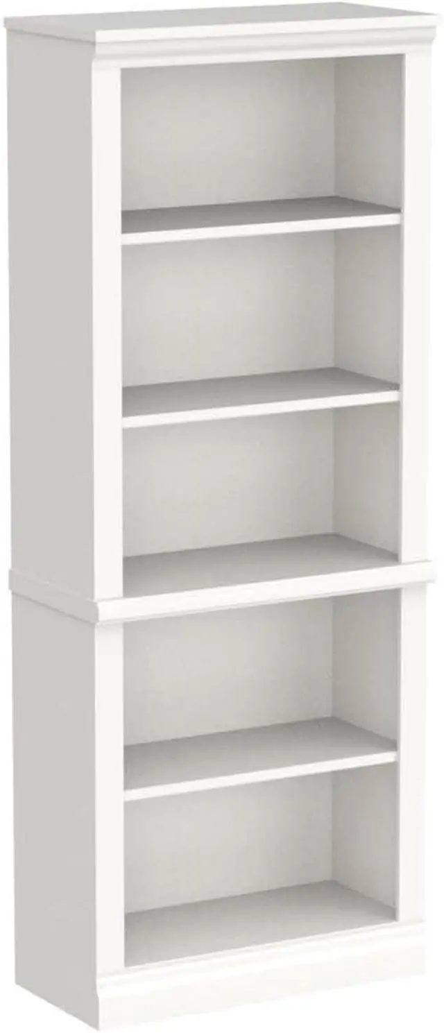 Alt view image 5 of 7 - 5-Shelf Bookcase, Wooden Standing Rack Book Storage Shelves Furniture Selection for Living Room, Bedroom, Home Office (White)
