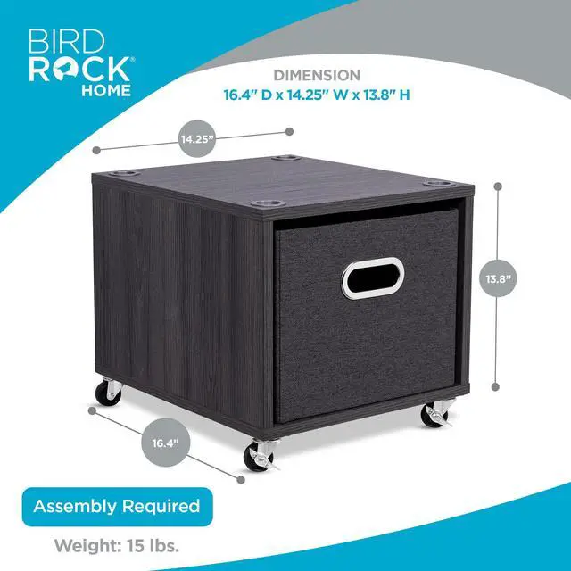 Alt view image 3 of 6 - Rolling File Cabinet Decorative Storage Shelf w/Removable Bins, Handles, and Wheels Organize Files, Books, Toys, Under Desk Office Solution, Modern Design - 1 Lateral Drawer, Gray