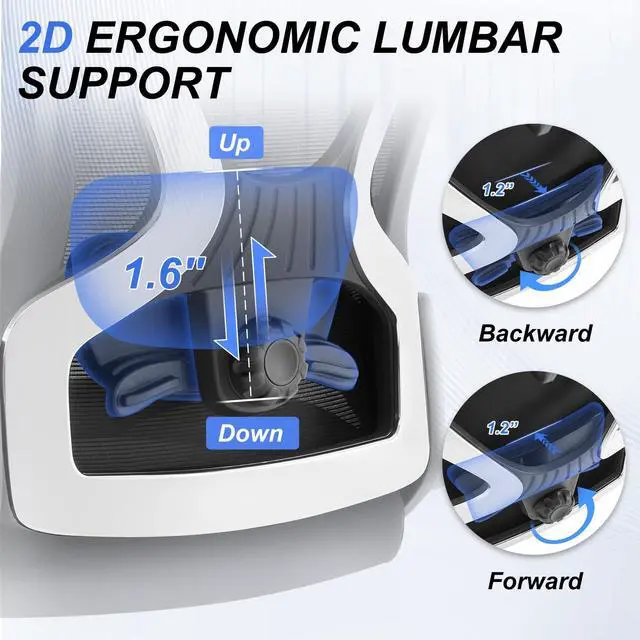 Alt view image 5 of 6 - 750lbs Ergonomic Office Chair,Upgrade Big and Tall Office Chairs for Heavy People,Mesh High Back Desk Chair with 5D Flip Arms Large Wheels,Adjustable Headrest & Lumbar Support,Wide Chairs