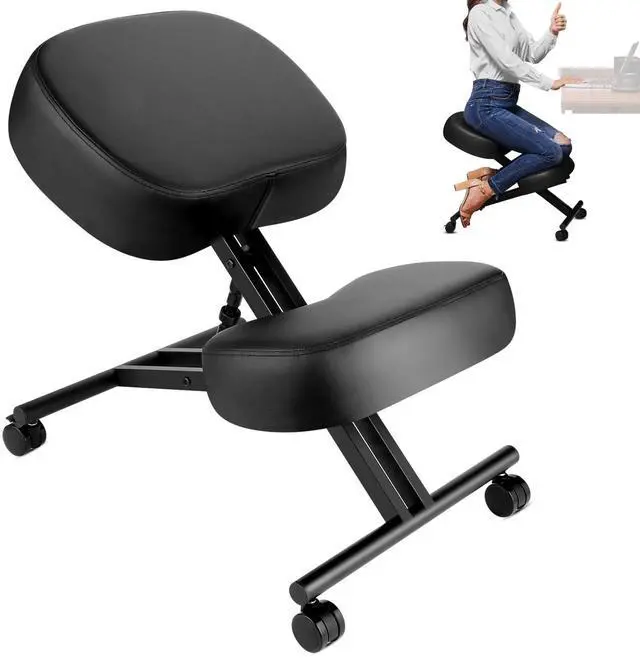 Main image of Ergonomic Kneeling Chair, Meditation Chair with Height Adjustable and Cushion for Home and Office, Posture Office Stool with an Angled Seat and Casters