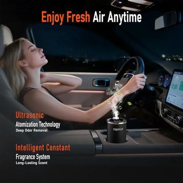 Alt view image 6 of 6 - Smart Car Air Freshener, Car Air Freshener Diffuser with Three Color Starry Sky Projection, Auto On/Off Aroma Diffuser, 3 Adjustable Mist Modes Rechargeable Aromatizante para Carro, Cologne