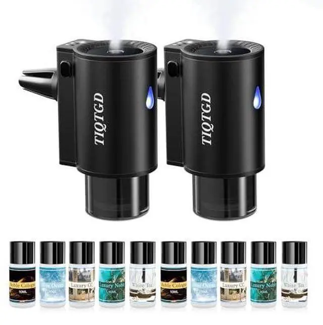 Main image of Car Air Freshener Diffuser, Smart Car Air Freshener with 3 Spray Modes, Auto On/Off, Rechargeable Aromatizante para Carro with 10pcs Essential Oil, 5 Scents, Long-Lasting, 2Pack