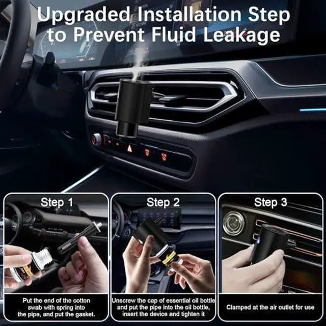 Alt view image 3 of 6 - Car Air Freshener Diffuser, Smart Car Air Freshener with 3 Spray Modes, Auto On/Off, Rechargeable Aromatizante para Carro with 10pcs Essential Oil, 5 Scents, Long-Lasting, 2Pack