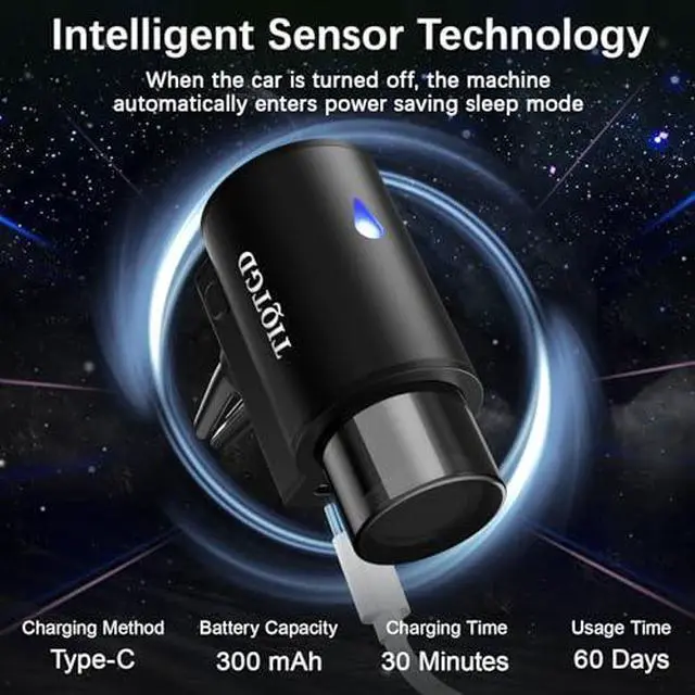 Alt view image 5 of 6 - Car Air Freshener Diffuser, Smart Car Air Freshener with 3 Spray Modes, Auto On/Off, Rechargeable Aromatizante para Carro with 10pcs Essential Oil, 5 Scents, Long-Lasting, 2Pack