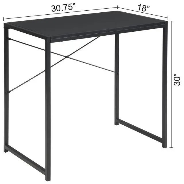 Alt view image 3 of 6 - 30 Inch Small Rectangular Computer Desk, Black | Home, Office, Study